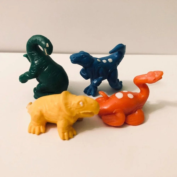 Vintage  1987 Dino Mites Dinosaur Plastic Figures Lot of 4 Panosh - Picture 1 of 16